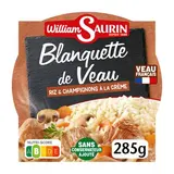 William Saurin Blanquette de Veau Riz et Champignons à la Crème en barquette individuelle micro-ondable, 285g