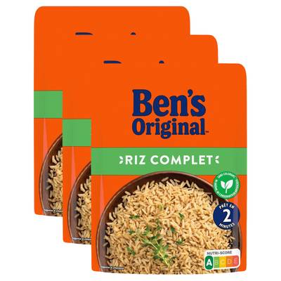 Ben's Original Riz Complet en sachet micro-ondable, Lot de 3x220g