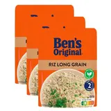 Ben's Original Riz Long Grain en sachet micro-ondable, Lot de 3x220g