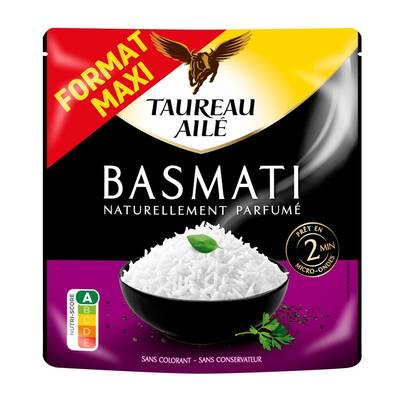 Taureau Ailé Riz basmati Format Maxi en sachet micro-ondable, 320g