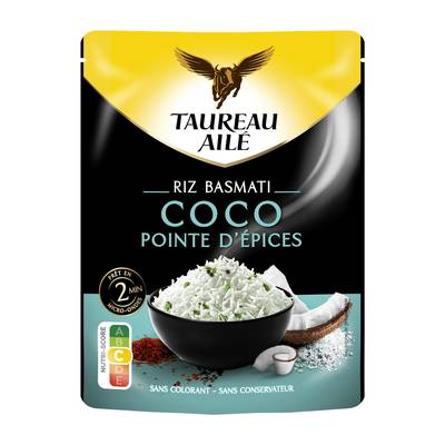Taureau Ailé Riz Basmati Coco Pointe d'Epices en sachet micro-ondable, 220g