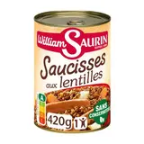 William Saurin Saucisses aux Lentilles en conserve individuelle, 420g
