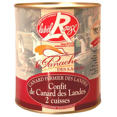 Panache Des Landes Confit de canard des Landes Label Rouge IGP 2 cuisses en conserve, 500g