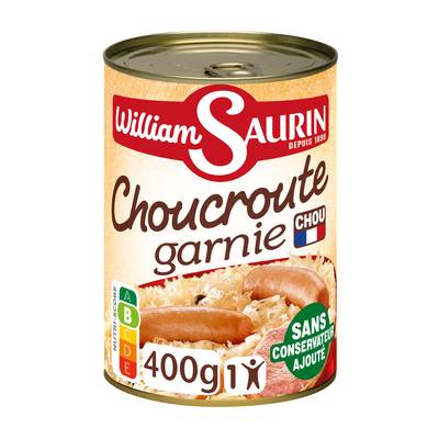 William Saurin Choucroute Garnie en conserve individuelle, 400g