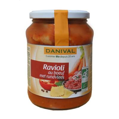 Danival Ravioli au boeuf bio en bocal, 670g