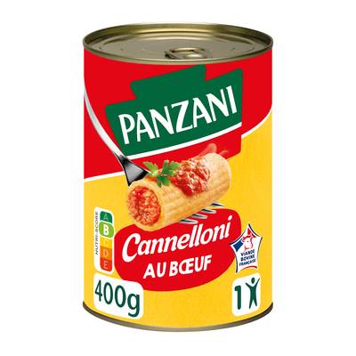 Panzani Cannelloni pur Boeuf en conserve individuelle, 400g