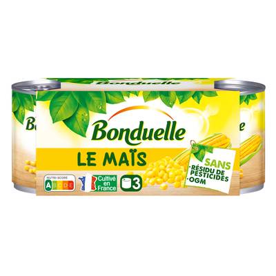 Bonduelle Maïs Sans Résidu de Pesticide en conserve, 3x140g