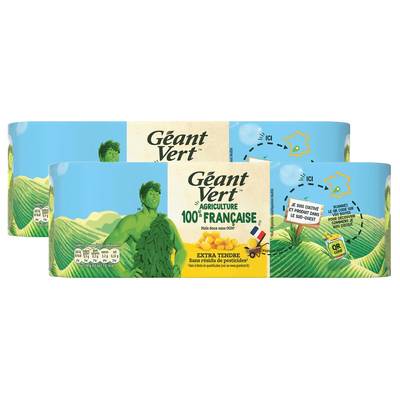 Géant Vert Maïs extra tendre en conserve, Lot de 2 - 3x140g