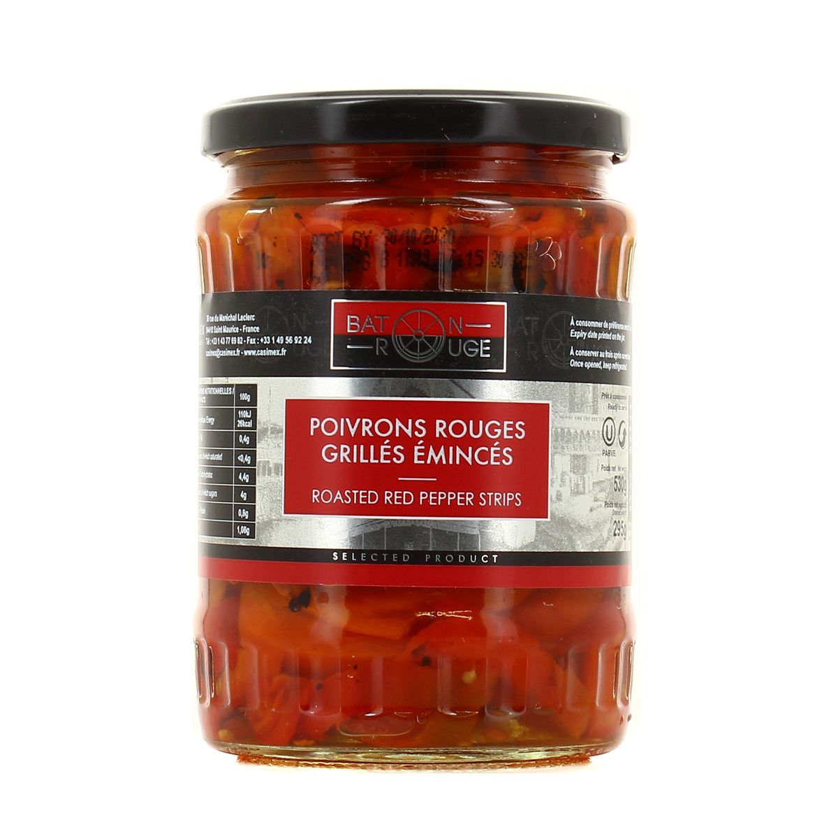 Baton rouge Poivron Rouge Grillés émincés, 295g