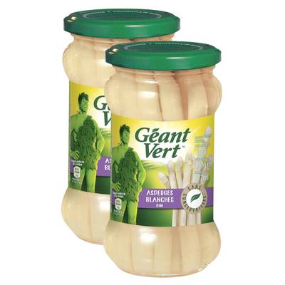 Géant Vert Mini asperges blanches en bocal, Lot de 2x110g