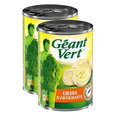 Géant Vert Coeurs d'artichauts en conserve, Lot de 2x240g
