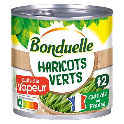 Bonduelle Haricots Verts Extra Fins Cuits à la Vapeur en conserve, 220g