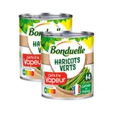 Bonduelle Haricots verts extra-fins cuits à la vapeur en conserve, Lot de 2x440g