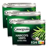 Cassegrain Haricots verts extra-fins cueillis main en conserve, Lot de 3x390g