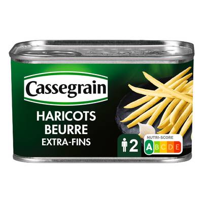 Cassegrain Haricots beurre Extra Fins cueillis et rangés main en conserve, 220g