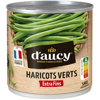 D'aucy Haricots verts extra fins en conserve, 220g