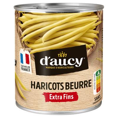 D'aucy Haricots beurre extra fins en conserve, 440g