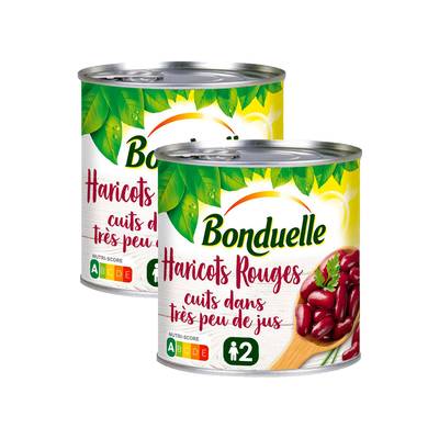 Bonduelle Haricots Rouge Cuits dans très peu de jus en conserve, Lot de 2x250g