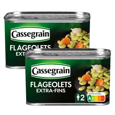 Cassegrain Flageolets préparés extra-fins en conserve, Lot de 2x265g
