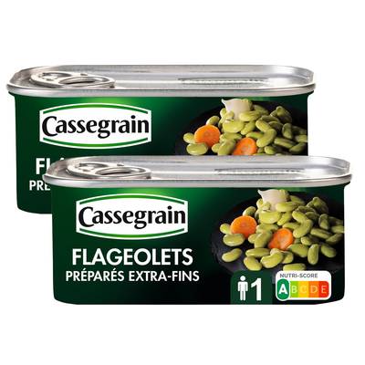Cassegrain Flageolets préparés extra-fins en conserve, Lot de 2x130g