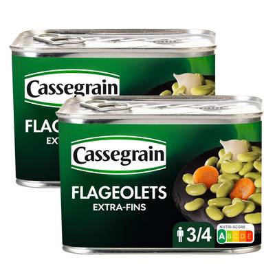 Cassegrain Flageolets préparés extra-fins en conserve, Lot de 2x465g