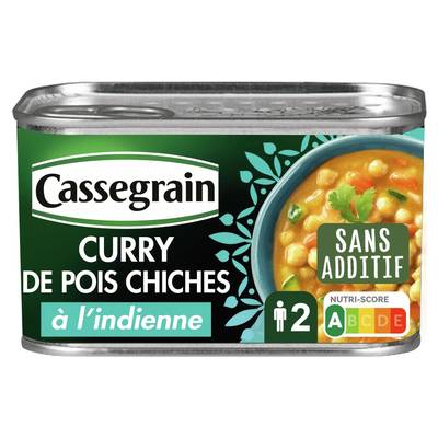 Cassegrain Curry de Pois Chiches à l'Indienne en conserve, 430g