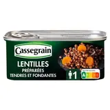 Cassegrain Lentilles préparées tendres et fondantes en conserve, 130g