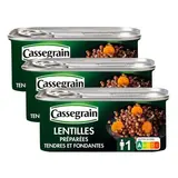 Cassegrain Lentilles préparées tendres et fondantes en conserve, Lot de 3x130g