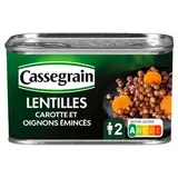Cassegrain Lentilles Carottes Oignons émincés en conserve, 265g