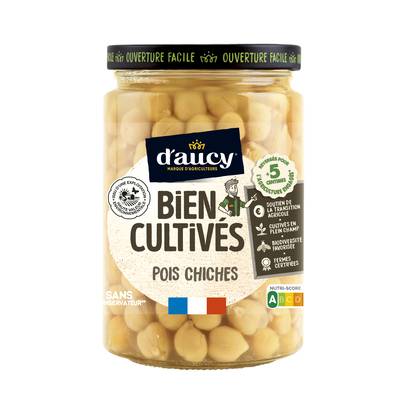 D'aucy Pois chiches Bien Cultivés en bocal, 250g