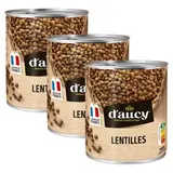 D'aucy Lentilles préparées en conserve, Lot de 3x530g