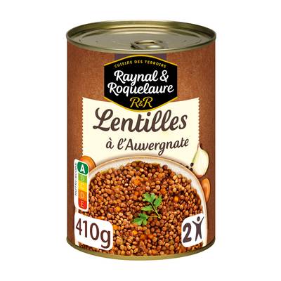 Raynal et Roquelaure Lentilles Cuisinées à l'Auvergnate en conserve, 410g