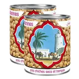 Sultanines Pois chiches secs et trempés en conserve, Lot de 2x530g