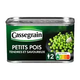 Cassegrain Petits Pois Sélection tendres et savoureux en conserve, 280g