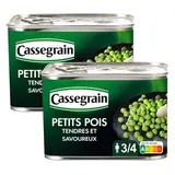 Cassegrain Petits pois tendres et savoureux en conserve, Lot de 2x495g