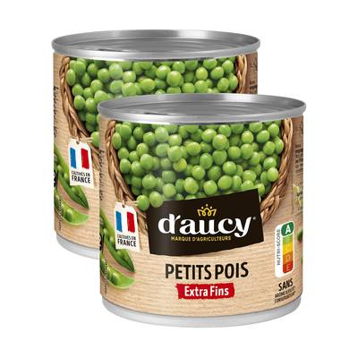 D'aucy Petits pois extra fins en conserve, Lot de 2x280g