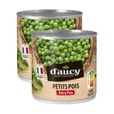 D'aucy Petits pois extra fins en conserve, Lot de 2x280g