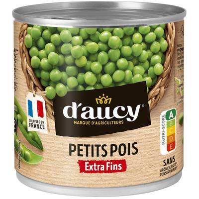 D'aucy Petits pois extra fins en conserve, 280g