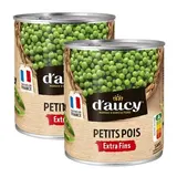 D'aucy Petits pois extra fins en conserve, Lot de 2x560g