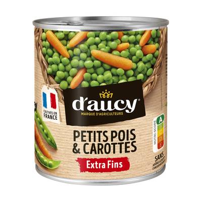 D'aucy Petits pois carottes extra-fins en conserve, 530g