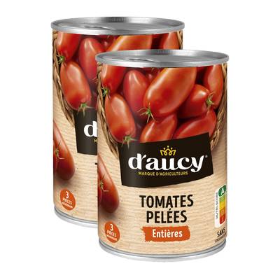 D'aucy Tomates pelées entières en conserve, Lot de 2x476g