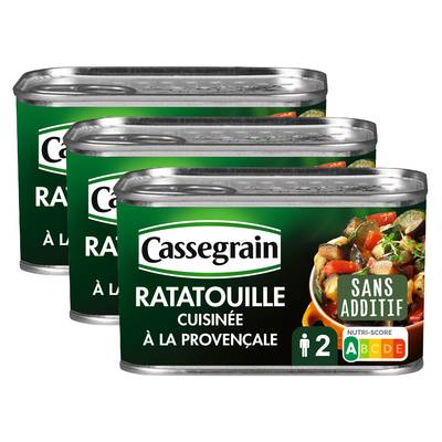 Cassegrain Ratatouille cuisinée à la provençale en conserve, Lot de 3x375g