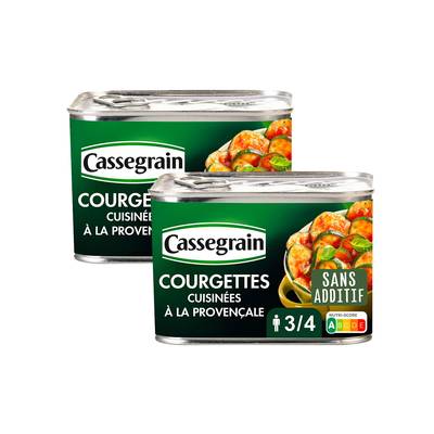 Cassegrain Courgettes cuisinées à la Provençale en conserve, Lot de 2x660g