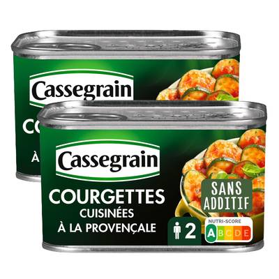 Cassegrain Courgettes cuisinées à la provençale en conserve, Lot de 2x375g