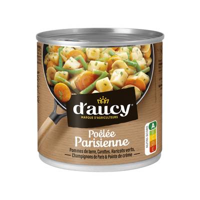 D'aucy Poêlée Parisienne- Pommes de Terre, Carottes, Haricots Verts, Champingons de Paris en conserve, 290g