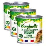 Bonduelle Champignons émincés sans sulfite et sans additif en conserve, Lot de 3x230g