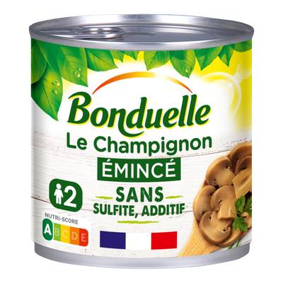 Bonduelle Champignons émincés sans sulfite et sans additif en conserve, 230g