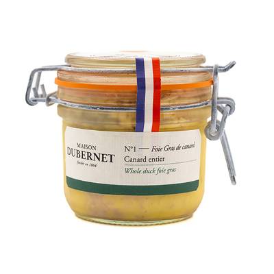 Maison Dubernet Foie Gras de Canard Entier du Sud-Ouest en bocal 3/4 parts, 180g