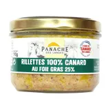 Panache Des Landes Rillettes pur canard au foie gras de canard (25%) en bocal, 190g