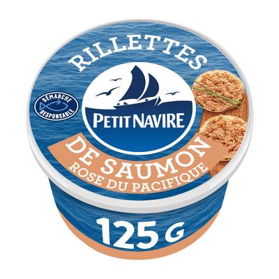 Petit Navire Rillettes de Saumon rose du Pacifique en conserve, 125g